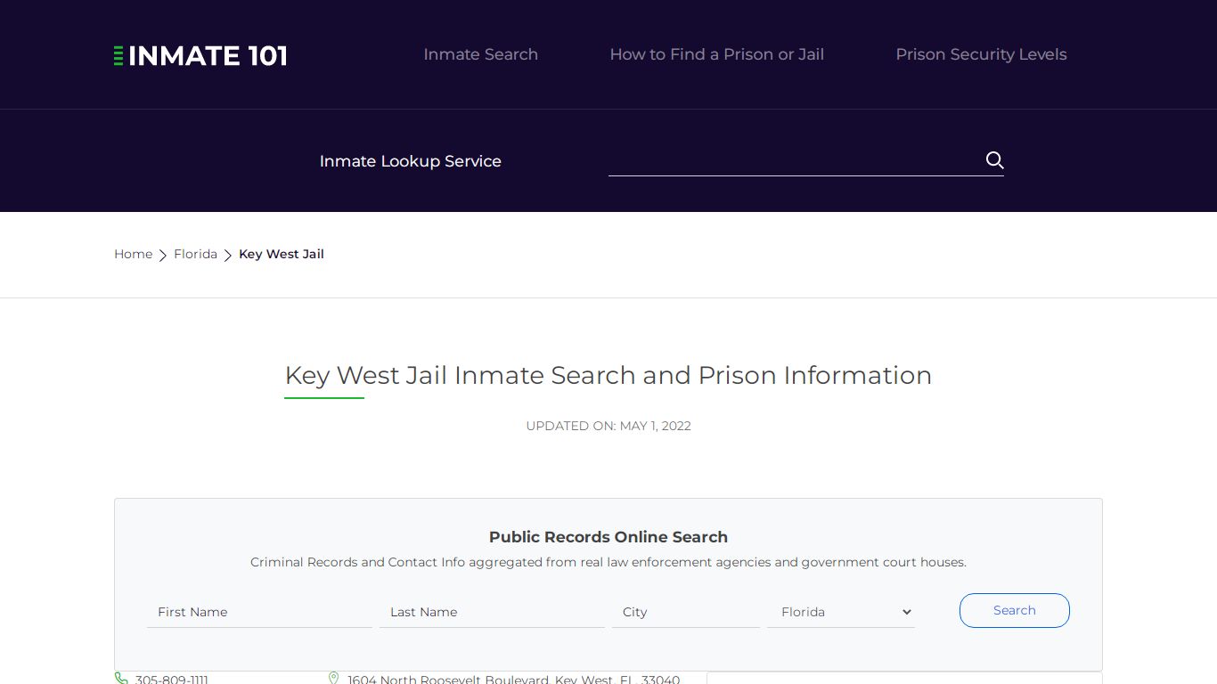 Key West Jail Inmate Search, Visitation, Phone no ...